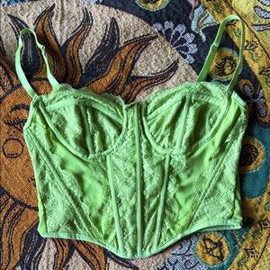 Green Lace Bustier Top